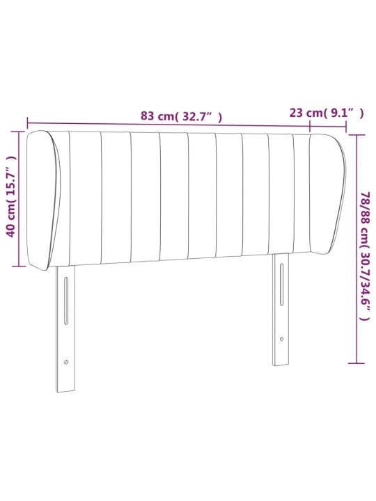 Voodipeats servadega, must, 83x23x78/88 cm, kangas