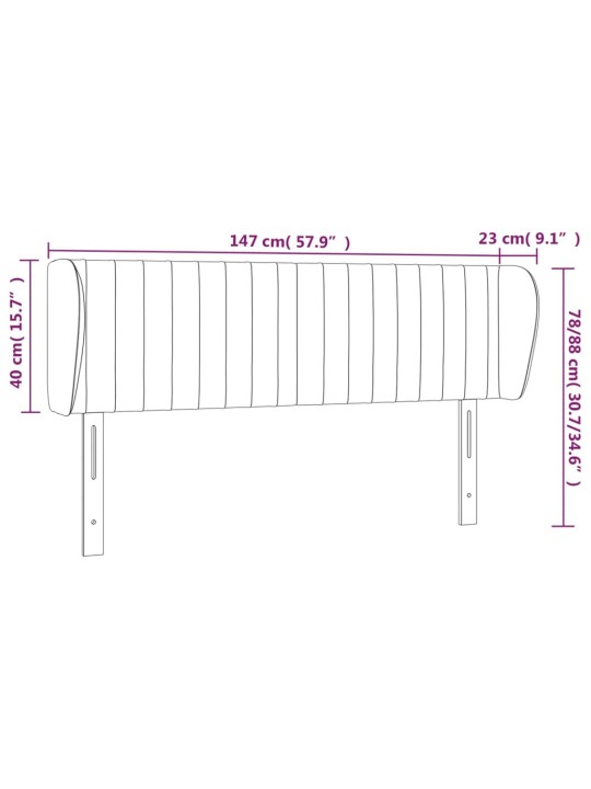 Voodipeats servadega, sinine, 147x23x78/88 cm, kangas