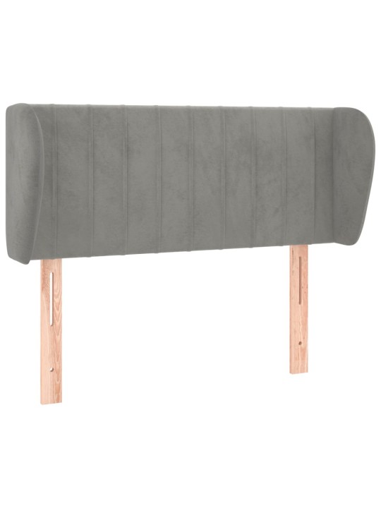 Voodipeats servadega, helehall, 93x23x78/88 cm, samet