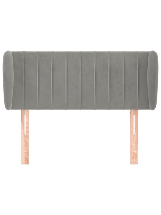Voodipeats servadega, helehall, 93x23x78/88 cm, samet