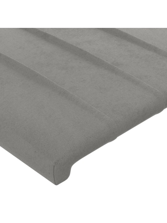 Voodipeats servadega, helehall, 93x23x78/88 cm, samet