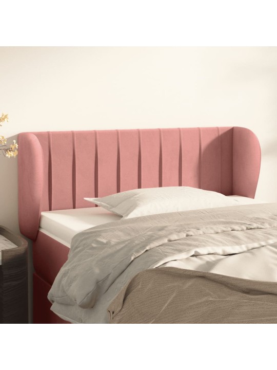 Voodipeats servadega, roosa, 103x23x78/88 cm, samet