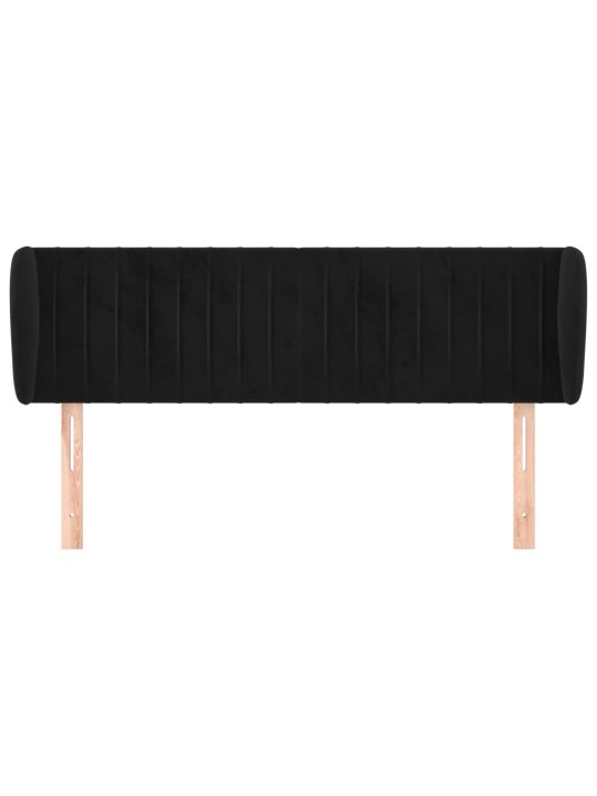 Voodipeats servadega, must, 147x23x78/88 cm, samet