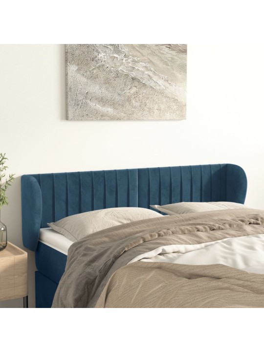 Voodipeats servadega, tumesinine, 147x23x78/88 cm, samet