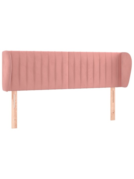 Voodipeats servadega, roosa, 147x23x78/88 cm, samet