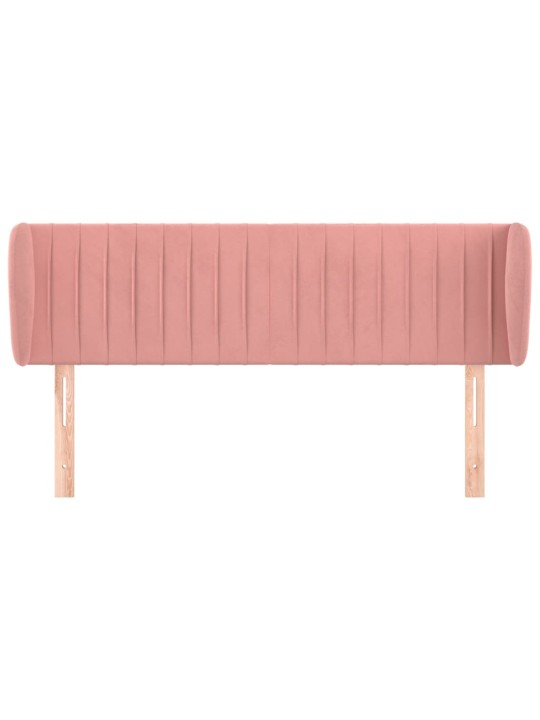 Voodipeats servadega, roosa, 147x23x78/88 cm, samet