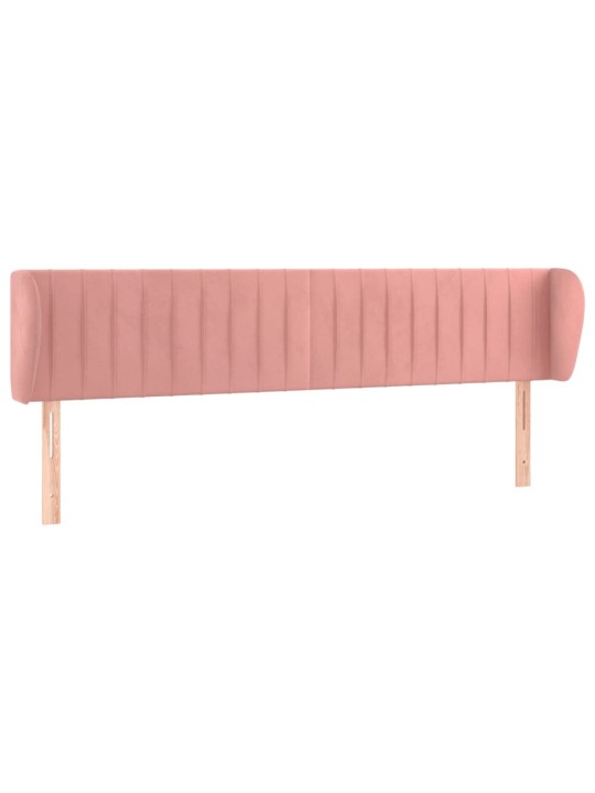 Voodipeats servadega, roosa, 163x23x78/88 cm, samet