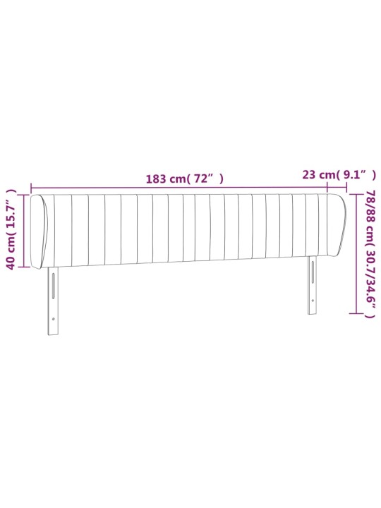 Voodipeats servadega, tumesinine, 183x23x78/88 cm, samet