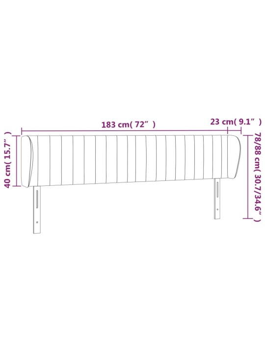 Voodipeats servadega, roosa, 183x23x78/88 cm, samet
