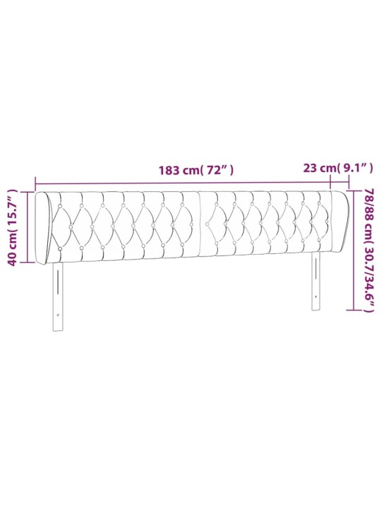 Voodipeats servadega, sinine, 183x23x78/88 cm, kangas
