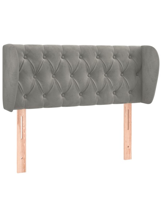 Voodipeats servadega, helehall, 93x23x78/88 cm, samet