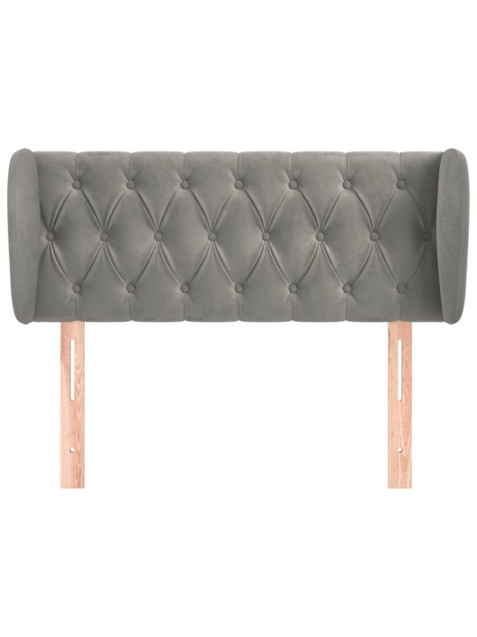 Voodipeats servadega, helehall, 93x23x78/88 cm, samet