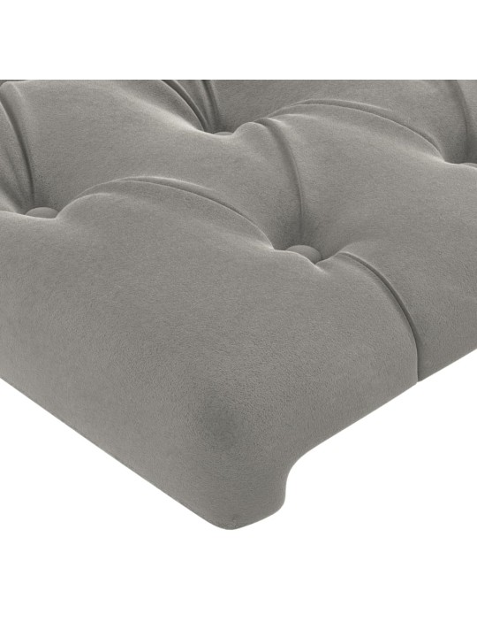 Voodipeats servadega, helehall, 93x23x78/88 cm, samet
