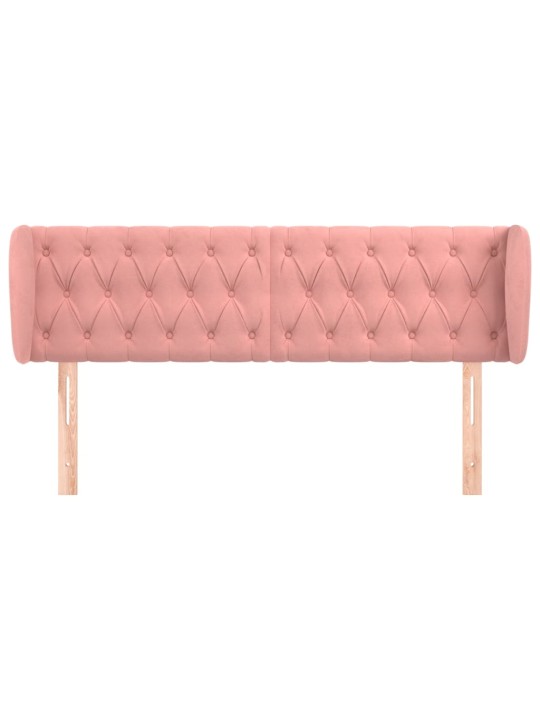 Voodipeats servadega, roosa, 147x23x78/88 cm, samet