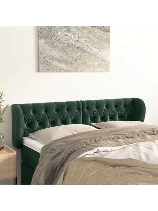 Voodipeats servadega, tumeroheline, 163x23x78/88 cm, samet