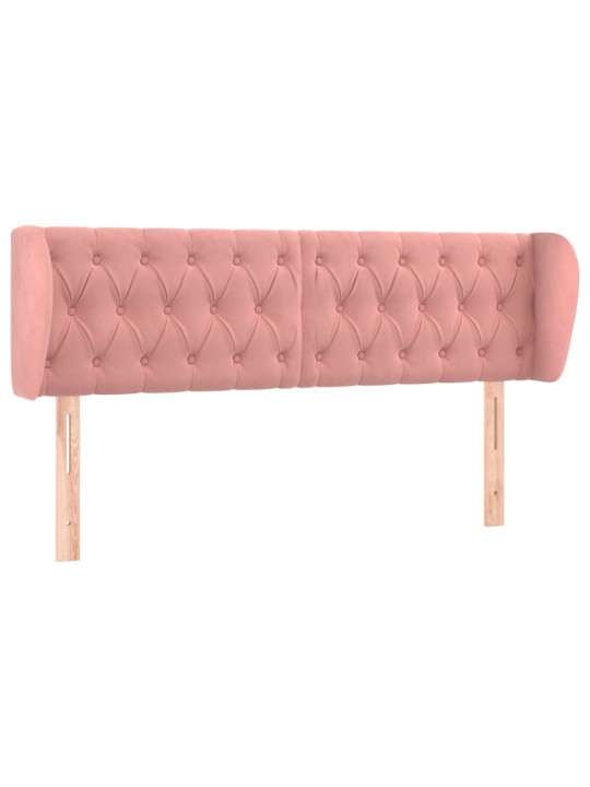Voodipeats servadega, roosa, 163x23x78/88 cm, samet