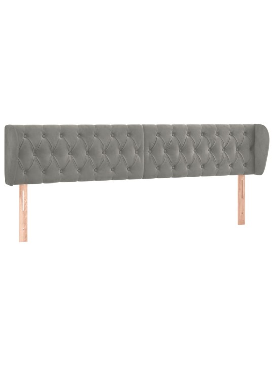 Voodipeats servadega, helehall, 183x23x78/88 cm, samet