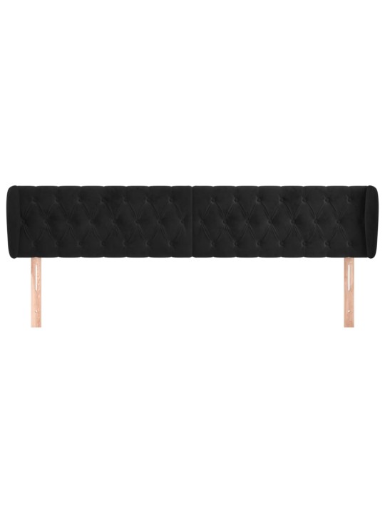Voodipeats servadega, must, 183x23x78/88 cm, samet