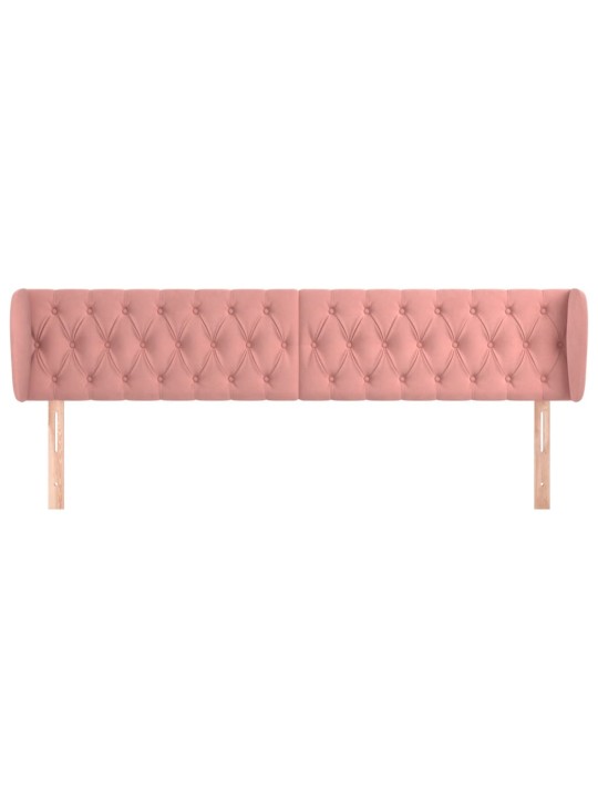 Voodipeats servadega, roosa, 183x23x78/88 cm, samet
