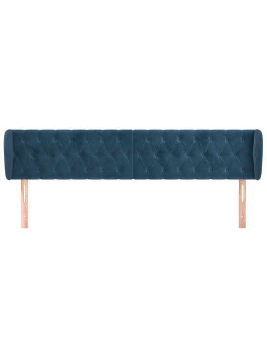 Voodipeats servadega, tumesinine, 203x23x78/88 cm, samet