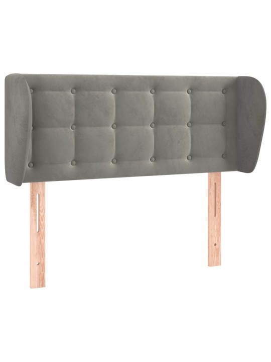 Voodipeats servadega, helehall, 83x23x78/88 cm, samet
