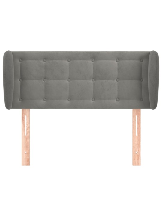 Voodipeats servadega, helehall, 83x23x78/88 cm, samet
