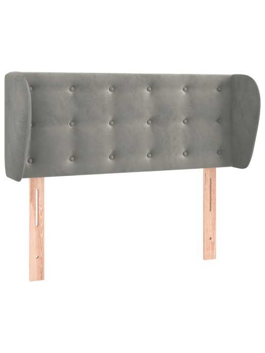 Voodipeats servadega, helehall, 93x23x78/88 cm, samet