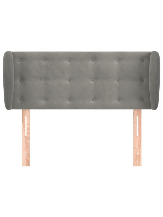 Voodipeats servadega, helehall, 93x23x78/88 cm, samet
