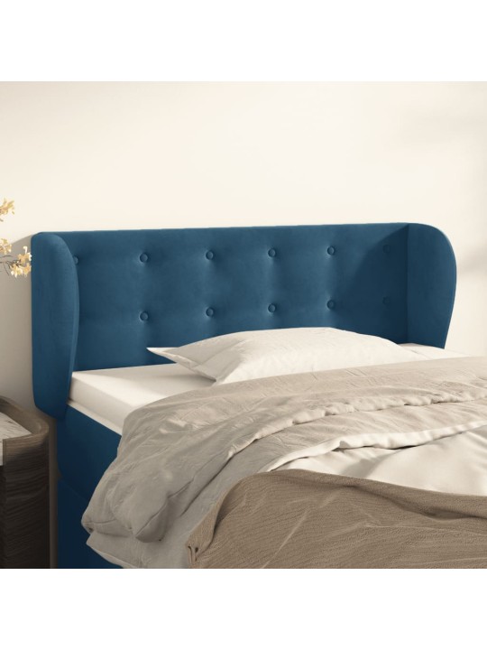 Voodipeats servadega, tumesinine, 93x23x78/88 cm, samet