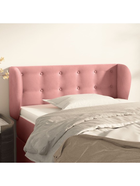 Voodipeats servadega, roosa, 93x23x78/88 cm, samet