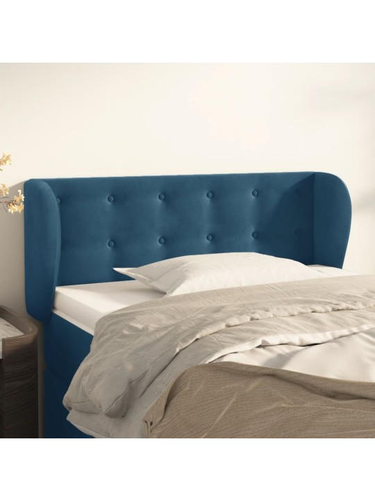 Voodipeats servadega, tumesinine, 103x23x78/88 cm, samet