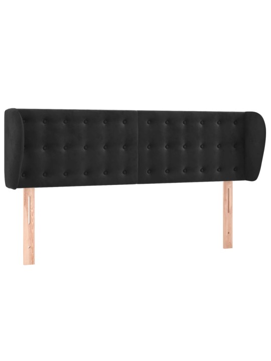 Voodipeats servadega, must, 147x23x78/88 cm, samet