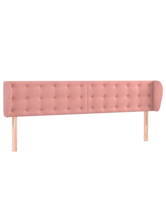 Voodipeats servadega, roosa, 163x23x78/88 cm, samet