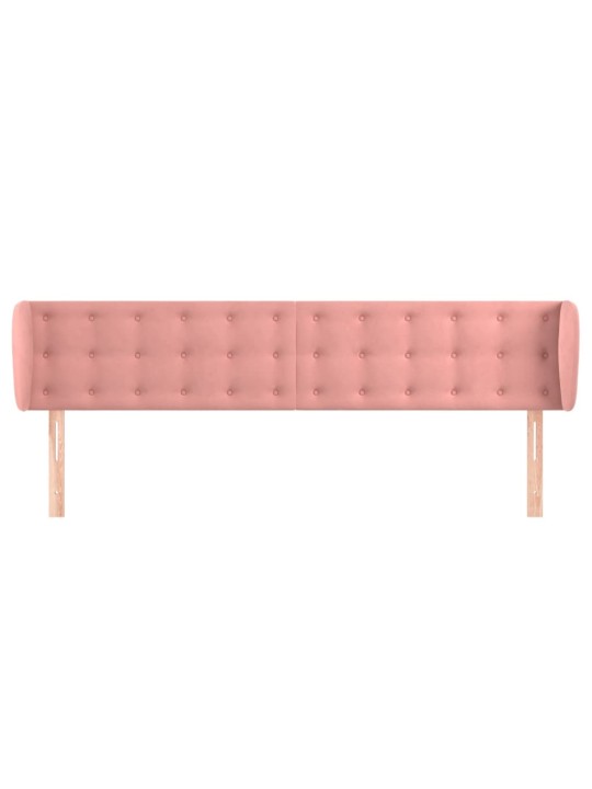 Voodipeats servadega, roosa, 163x23x78/88 cm, samet