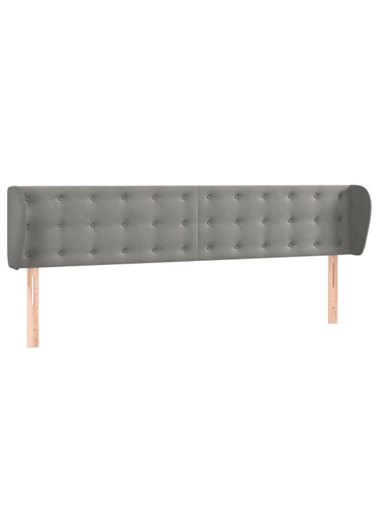 Voodipeats servadega, helehall, 183x23x78/88 cm, samet