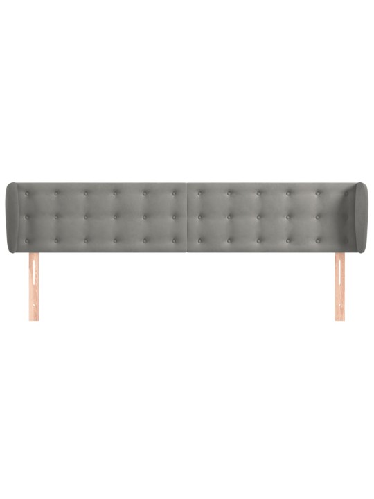 Voodipeats servadega, helehall, 183x23x78/88 cm, samet
