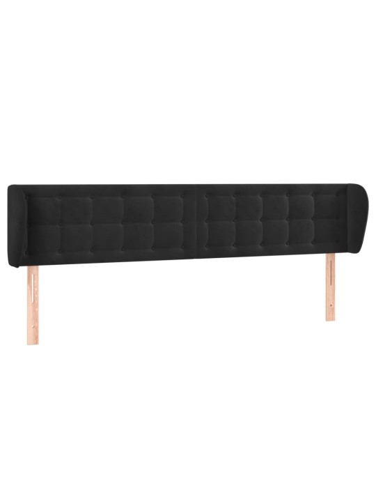 Voodipeats servadega, must, 183x23x78/88 cm, samet