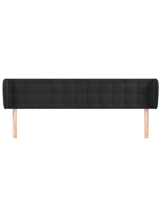 Voodipeats servadega, must, 183x23x78/88 cm, samet
