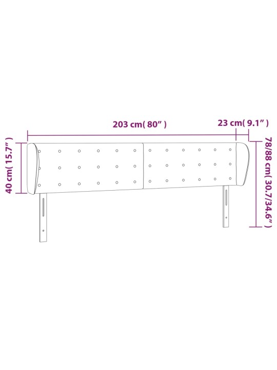 Voodipeats servadega, tumesinine, 203x23x78/88 cm, samet