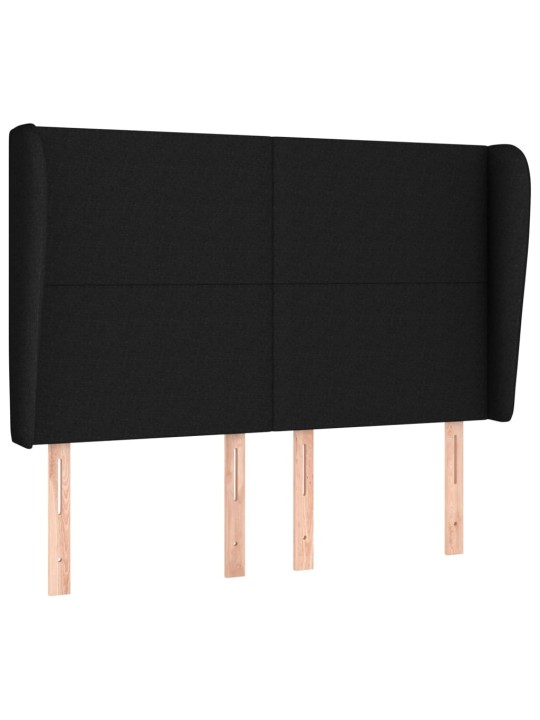 Voodipeats servadega, must, 147x23x118/128 cm, kangas