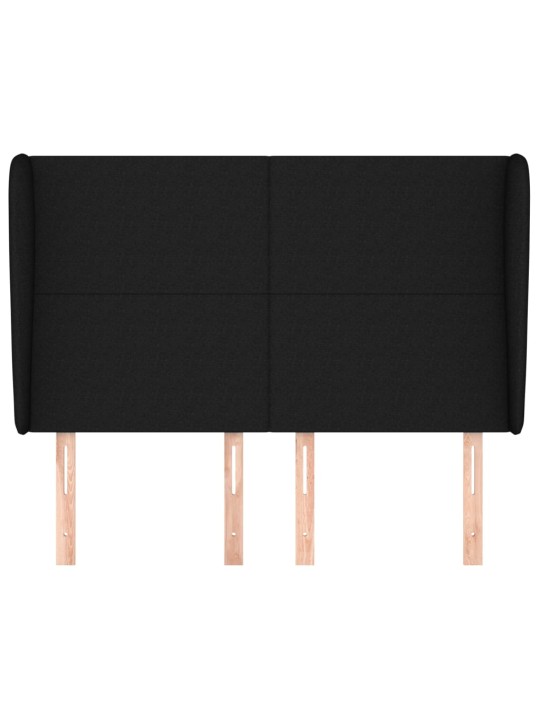Voodipeats servadega, must, 147x23x118/128 cm, kangas
