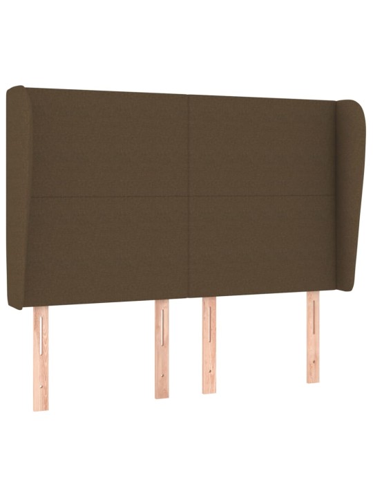 Voodipeats servadega, tumepruun, 147x23x118/128 cm, kangas
