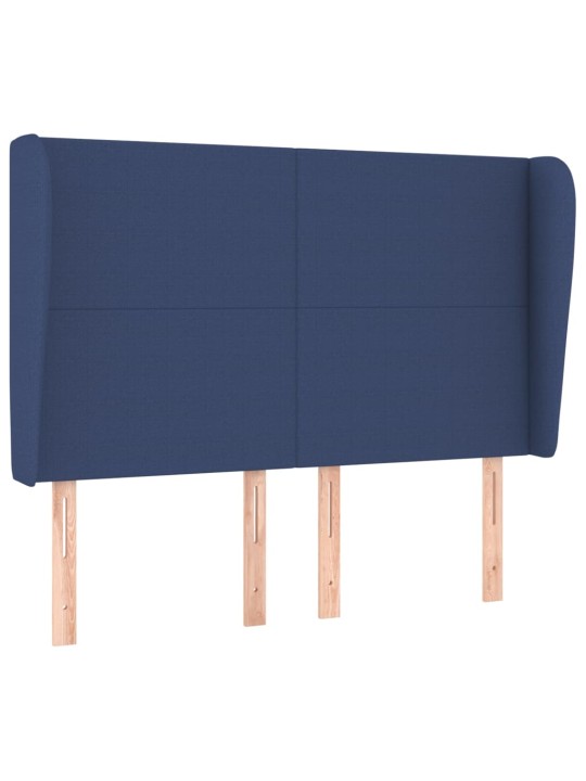 Voodipeats servadega, sinine, 147x23x118/128 cm, kangas