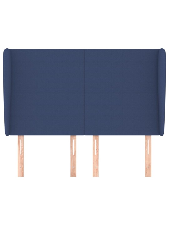 Voodipeats servadega, sinine, 147x23x118/128 cm, kangas
