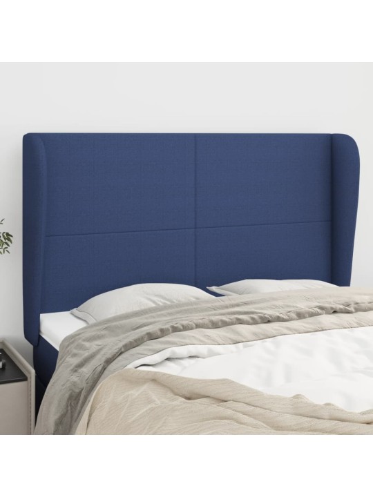 Voodipeats servadega, sinine, 147x23x118/128 cm, kangas
