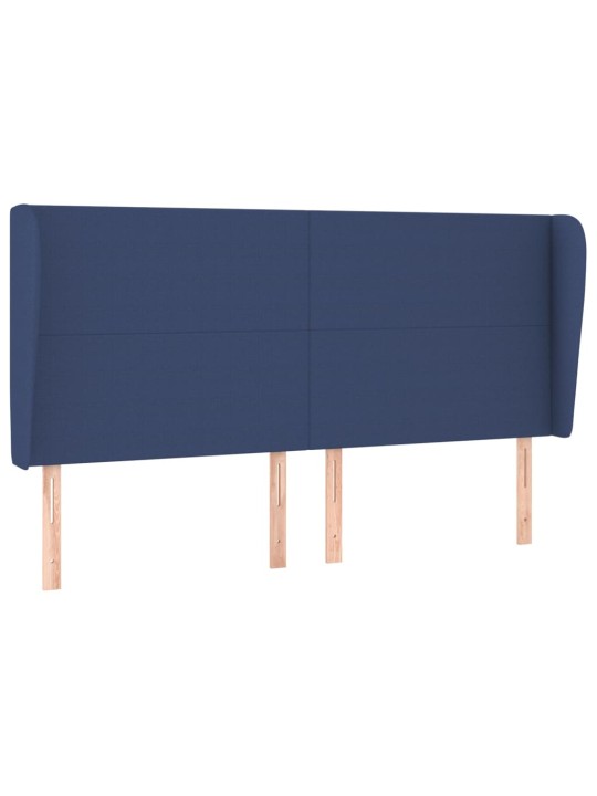 Voodipeats servadega, sinine, 163x23x118/128 cm, kangas