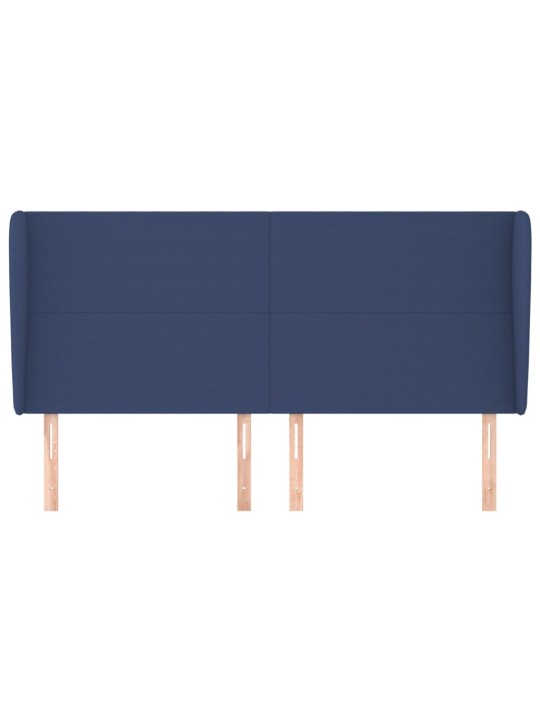 Voodipeats servadega, sinine, 163x23x118/128 cm, kangas
