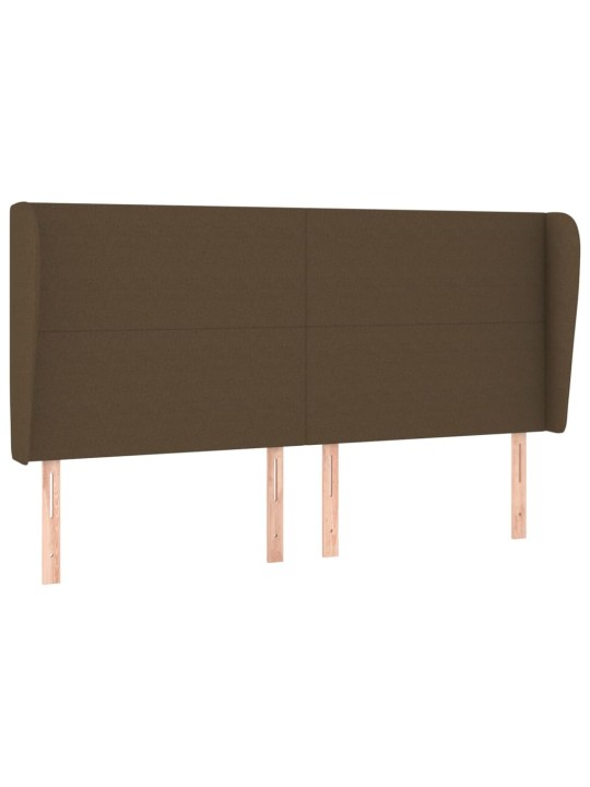 Voodipeats servadega, tumepruun, 203x23x118/128 cm, kangas