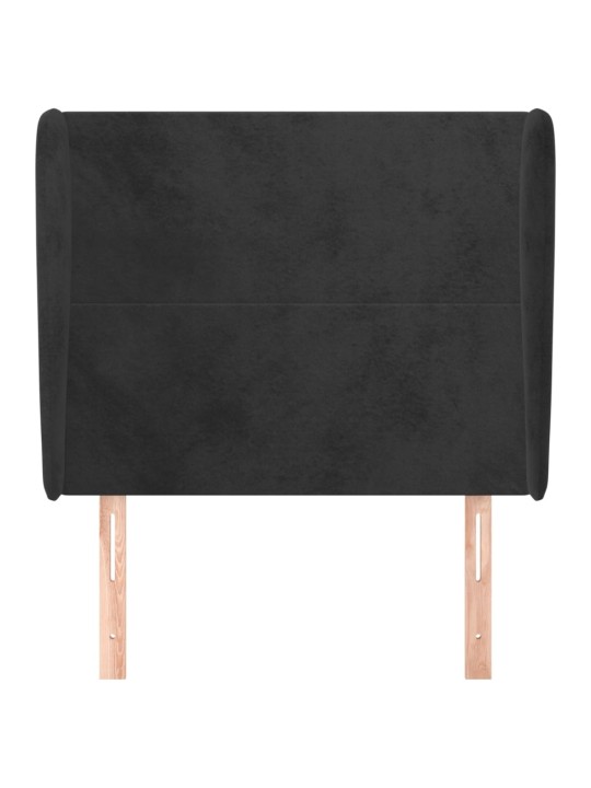 Voodipeats servadega, must, 93x23x118/128 cm, samet