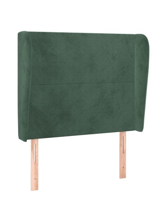 Voodipeats servadega, tumeroheline, 93x23x118/128 cm, samet